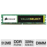 Click to view Corsair Value Select 512MB PC2700 DDR 333MHz Memory