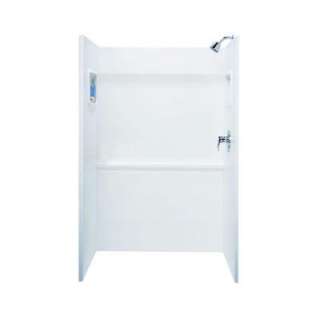   in. x 48 in. x 72 in. Three Piece Direct to Stud Shower Wall in White