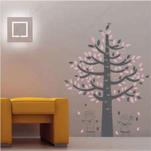 Tree for height measuring removable vinyl wall decals  