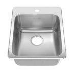   22x17x8 1 Hole Single Bowl Kitchen Sink in Brushed Stainless Steel