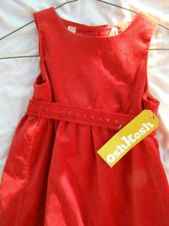 OSHKOSH NEW red jumper dress girls Size 6 Christmas  