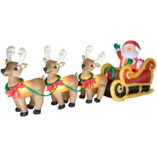 Home Accents Holiday 16 ft. Giant Lighted Sleigh with Reindeer 85213 
