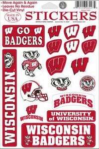   Badgers Decal Stickers Sheet College Dorm Decor 072118262274  