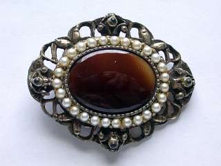 This auction is for a Beautiful Victorian Pearl, Onyx & Gemstone 
