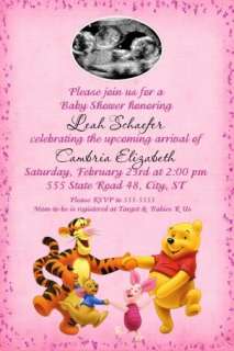 Classic Winnie the POOH Baby Shower Invitations Sonogra  