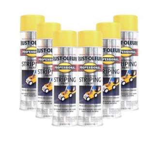 Rust Oleum18 oz. Flat Yellow Professional Striping Spray Paint (6 Pack 