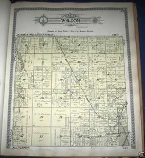 WELDON TOWNSHIP, BENZIE COUNTY, MICHIGAN PLAT MAP 1915  