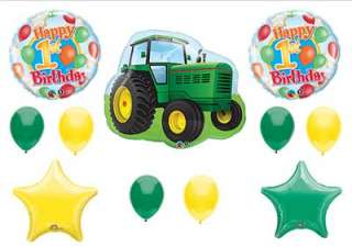 JOHN DEERE LIKE 1ST FIRST Birthday Balloons Decorations Supplies Farm 