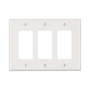 Leviton Decora 3 Gang White Midway Wall Plate R52 PJ263 00W at The 