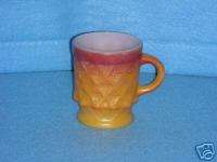 Fire King Anchor Hocking Coffee Mug Yellow Orange Brown  