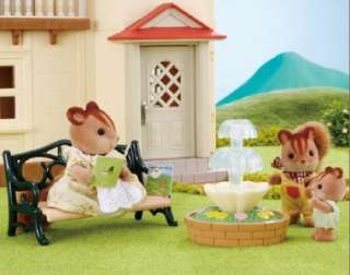 Calico Critters Funtain and Bench SylvanianFamilies