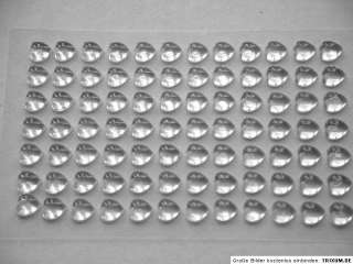 84x selbstklebende Glitzersteine Kristalle Herz   Klar  
