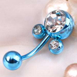 1X BLUE Mickey Mouse Belly Button Ring Navel Bars Jewel  