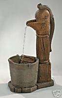 COUNTRY PITCHER PUMP WATER FOUNTAIN outdoor cement  
