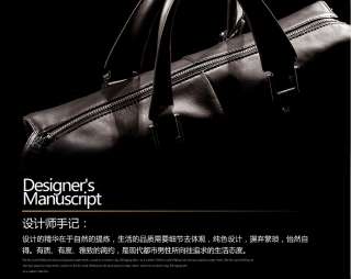 Mens Genuine Leather Tote Handbag Simple Business Briefcase Laptop 