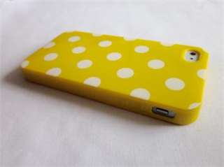 Blue Bottom White Polka Dots TPU Soft Shell Case Cover for iPhone 4 4S 