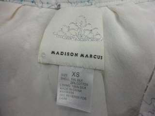 Madison Marcus Babydoll Silk Off White Flower Splatter Flowy Shirt Top 