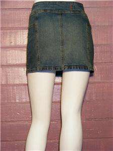 Womens GUESS Antique Wash Blue Denim Stretch Skirt, 26  