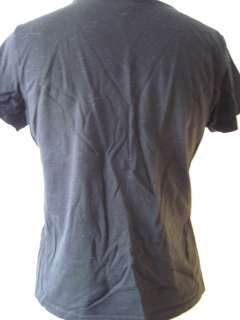   Sport Black 100% Cotton Jersey Knit Vee Neck Tee Shirt   Medium  