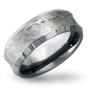   Dragon Concave Comfort Fit Unisex Tungsten Mens Wedding Band Ring