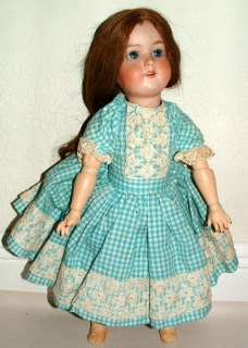 1930s GERMANY 20 INCH WOODEN AND BISQUE HEAD DOLL D.K.G.M  
