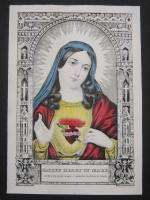 1856 Rare Currier & Ives Print Sacred Heart of Mary 35  