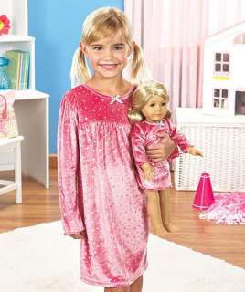   Girl & 18 Doll Nightgowns IN STOCK Pink Pajamas Fits American Girl