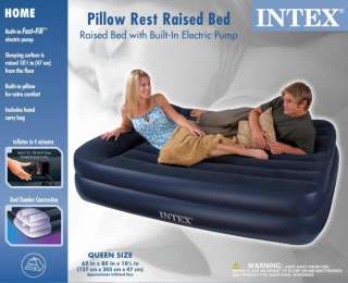 Intex Queen Size Pillow Rest Raised Bed w/ Pump 67701E 078257677016 