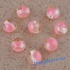 100 Pcs Pink round resin spacer loose beads charms jewelry findings 