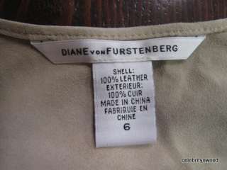 Diane Von Furstenberg Beige/Multi Color Suede Vest 6  
