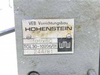 WMW Hohenstein 100x60 Bohrvorrichtung Spannvorrichtung Schnellspanner 