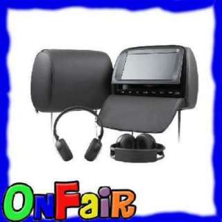 Pair 9 LCD Car Headrest DVD Player w/ BLACK Cover Eonon C1007  