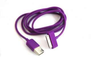 New purple USB Data Cable Charger For iPhone 4s 4G 3G 3GS iPod  