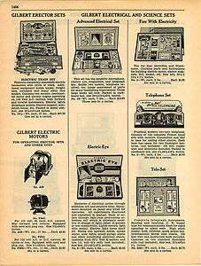 1942 Gilbert Erector Set Automotive Set All Electric ad  
