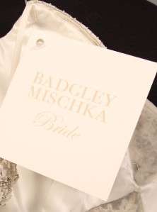 Badgley Mischka Mimi Silk Organza Sleeveless Beadwork Couture Wedding 