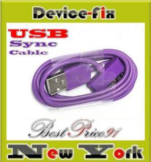 1x PURPLE USB DATA SYNC CHARGER CABLES APPLE IPHONE IPOD  