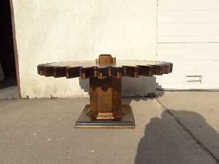 vintage industrial bench made cog sprocket revolving coffee table mid 