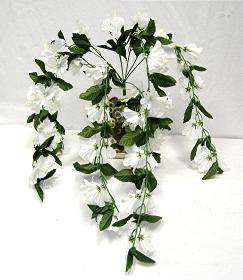 OFF WHITE HIBISCUS Hanging Bush Artificial Silk Flowers Great for 