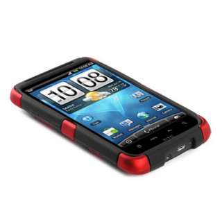   / Gel Case w/ Screen Protector for HTC INSPIRE 4G Red/Black  