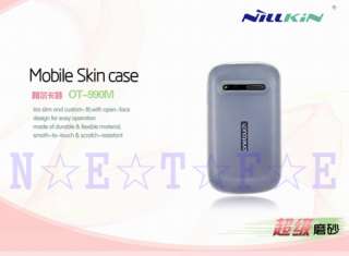   Cover Skin Case + LCD Screen Protector For Alcatel OT 990 White  