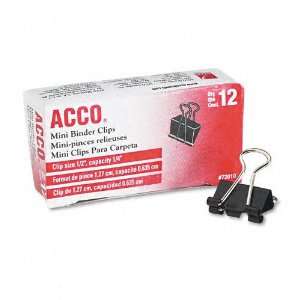  ACCO  Mini Binder Clips, Steel Wire, 1/4 Cap., 1/2w 