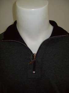 IZOD Reversible Black/Grey 1/4 Zip Sweater Size Medium  