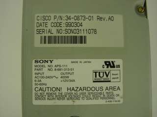 Cisco Sony 34 0873 01 Rev.AO Power Supply APS 111 400W  