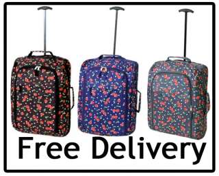   Cabin Approved Carry On Hand Luggage Cherry Suitcase Travel Bag  