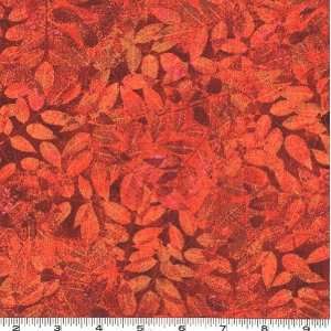  45 Wide Bon Appetit Leaves Cranberry Fabric By The Yard 