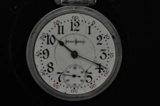 VINTAGE 18 SIZE BUNN SPECIAL 21J POCKET WATCH GOTHIC DIAL KEEPING TIME 