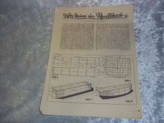 WW2 German Issue Model Boat Plans For Schnellboat  