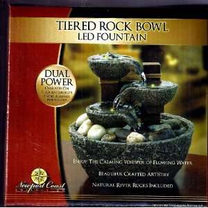 Tired Rock Bowl Led Fountain By Newport Coast Collection  