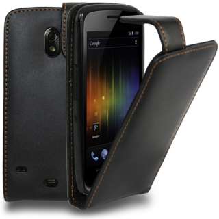 Black Flip Leather Case Cover For Samsung Galaxy Nexus i9250 + Screen 