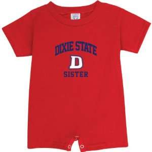  Dixie State Red Storm Red Sister Arch Baby Romper Sports 
